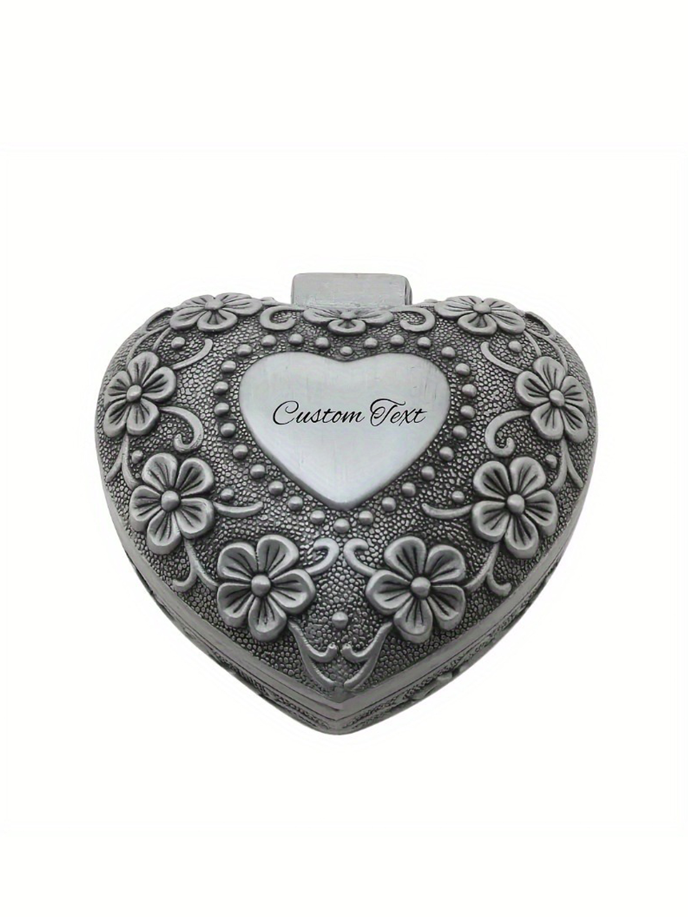 Custom Engraved Metal Relief Jewelry Boxes & Wedding Ring Storage Boxes